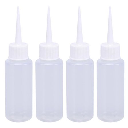 4 stk. 50 ml plastik squeeze flasker dispenser til flydende lim konstruktion (hvid)