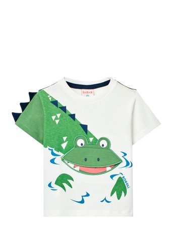 Knit T-Shirt White Boboli