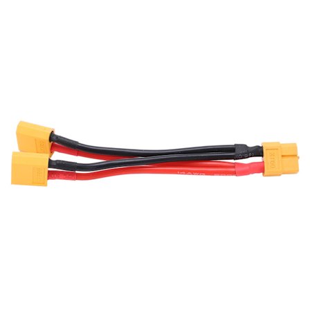 XT60 Parallell Batterikontakt Kabel Dobbel Forlengelse Y Splitter 1 Hunn til 2 Hann Silikonledning for RC Batterier