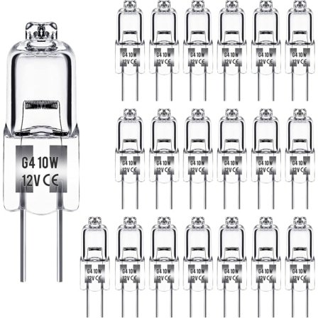 G4 Halogen pærer 10W 12V - Varm hvid - 20-pak 10W 20 stk 10W 20 stk 10w
