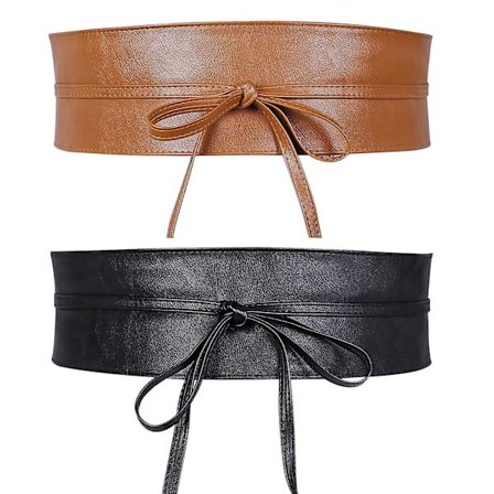 2-pak bredt damebælte blødt kunstlæder (YJD)