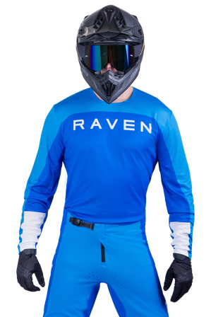 Raven RV-Zero MX Jersey Blue/Dark Blue/White L