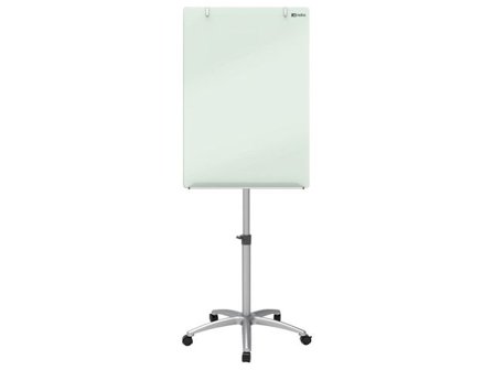 Nobo Whiteboard, glastavla, mobil, magnetisk glasyta, vit, 115,5 x 89 x 19,3 cm - Lyreco - Kontorsmöbler och inredning > Blädderblock och ställ > 