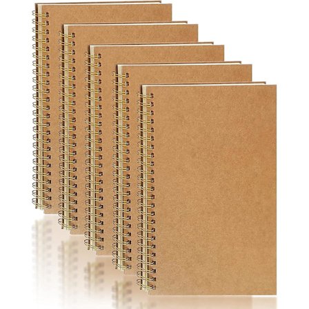 5-pak A5 Blank Spiral Notesbog 100 Sider/ 50 Ark