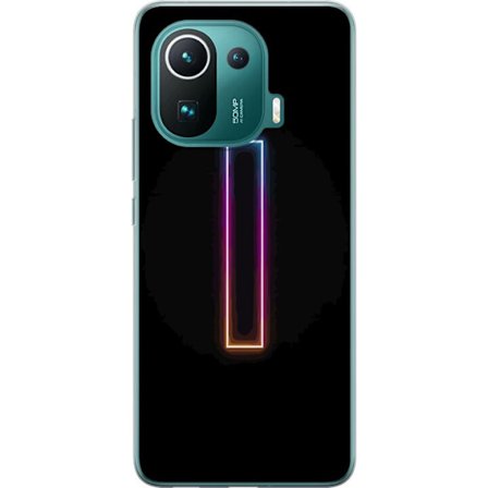 Kompatibel Mobilcover til Xiaomi Xiaomi Mi 11 Pro Minimalistisk neonbogstav I i regnbuefarver mod mørk baggrund