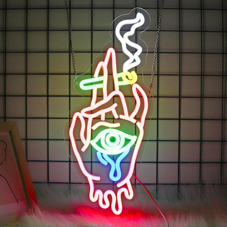 Håndøjne Neonskilt, Bar Neonskilte til Vægdekoration Rødt Lysskilt USB-drevet Led Skilte til Mandehule Spillelokale Drenge Øl Dekoration