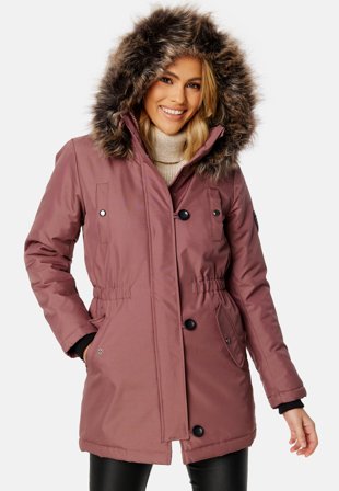 ONLY Iris Fur Winter Parka Rose Brown Klær