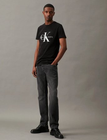 Calvin Klein Jeans Core Monologo Slim Tee - Black - S