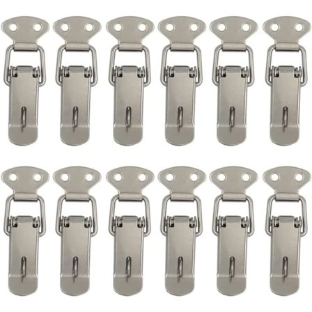 IC 12 deler Hengelås Spak Lås Dørhasp, Fjærspenn Toggle Stål Fjærspenn Spenne Verktøykasse, Skapslås