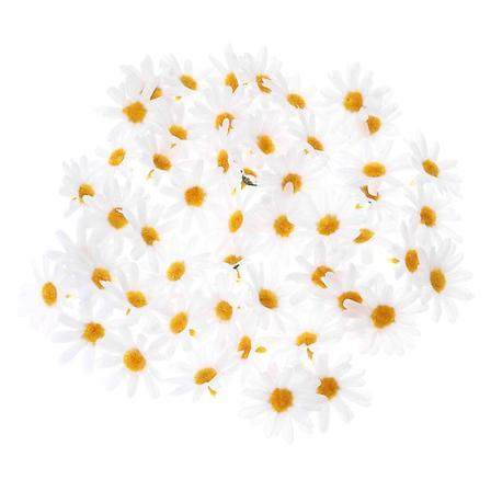 50 stk. Blomsterblade til Bryllup DIY Stofblomster Blomsterhoved Blomsterblade Kunstige Tusindfryd Håndværk Bryllupsblomster