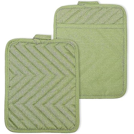 Sæt af 2 Bomulds Hængende Anti-Skrid Sikkerhedsklude til Køkken Madlavning Bage Gave