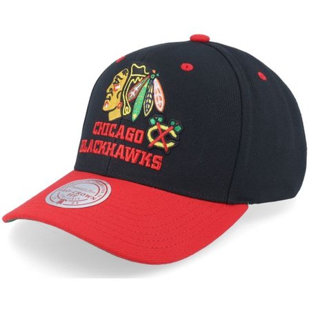 Mitchell & Ness - NHL Svart adjustable Keps - Chicago Blackhawks All In 2.0 Pro Black/Red Adjustable @ Hatstore
