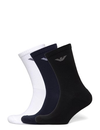 Men's Knit Short Socks White Emporio Armani