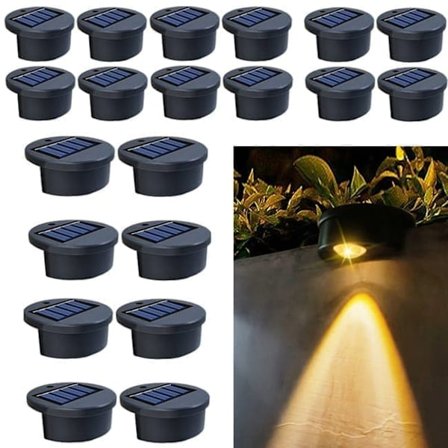 4/8/12/16/20-pakning solcellelamper utendørs – Vanntette LED-lys for trapp og bassengkant