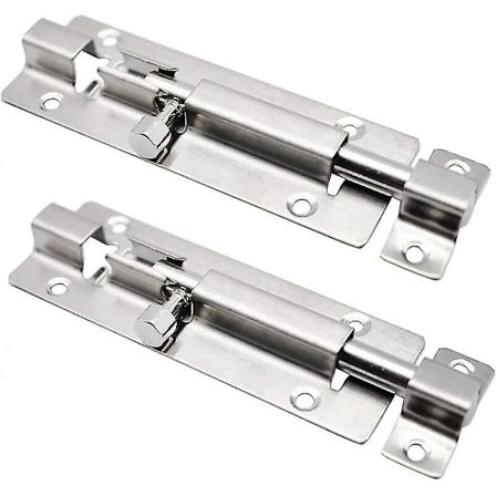 2 stk Dør Lås, 4 Tommer Skyve Lås Rustfritt Stål Tønne Bolt