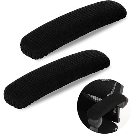 Par Armstödsskydd för Kontorsstol/Kontorsstols Armstödsskydd Armbågskudde Gamingstol Armstöd Svart