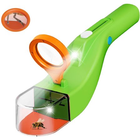 Edderkoppfelle, Insektleke, Insektskikkert, Insektfelle Edderkoppfelle med LED-belysning, Insektfelle med 5x forstørrelsesglass, Grønn