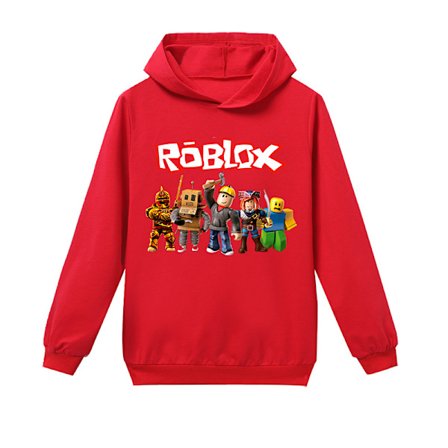 Roblox Hoodie til Børn Yderbeklædning Trøje Rød ed
