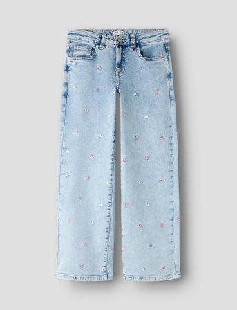 name it Nkfrose Wide Emb Jeans 2010-Fr Noos - Blue - 128
