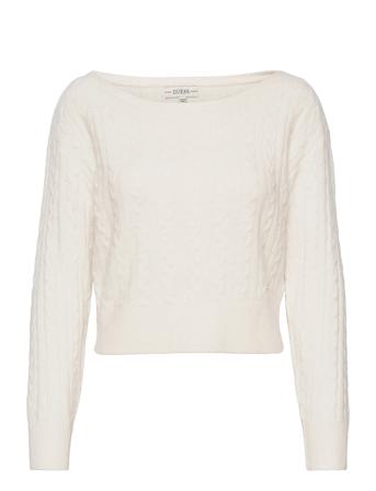 Es Ls Cable Tanya Swtr White GUESS Jeans
