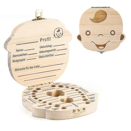 Mælketandæske, Babytænderæske Træ Børn Mælketandæske Drenge Mælketandæske Piger Souveniræske Julegave