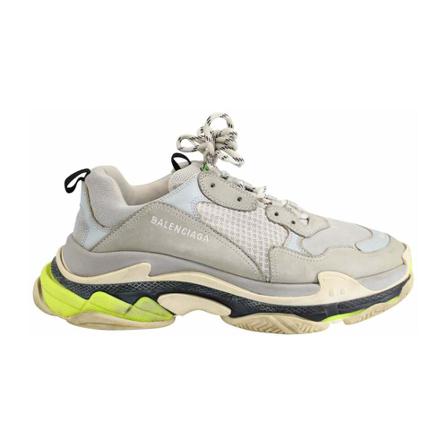 Balenciaga Vintage Pre-owned Balenciaga Triple S Sneakers in Grey Fluorescent Polyester , Grijs , Heren , Maat: 44 EU