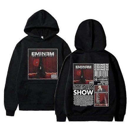 SJJYV Hip Hop Rapper Eminem The Eminem Show Album Grafisk Hoodie Vår Höst Män Oversized Sweatshirt Män Streetwear Man Hoodies Svart
