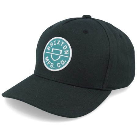 Brixton - Schwarz Adjustable Cap - Hatstore Exclusive x Crest Curved Black/Silver Pine Adjustable @ Hatstore