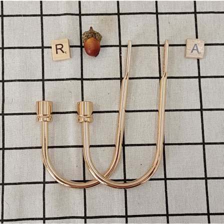 Gardinstång i roséguld, 2-pack - Metallkrokar för väggmontering - För gardiner och draperier