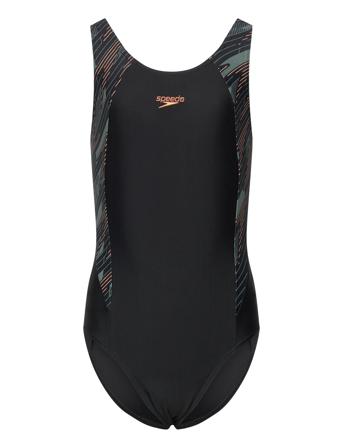Girls Hyperboom Splice Muscleback Black Speedo