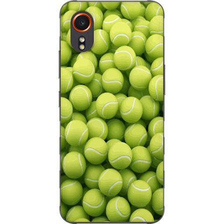 Kompatibel Mobilcover til Samsung Samsung Galaxy Xcover7 Mønster af grønne tennisbolde i høj detalje, sporty motiv med gentagende tekstur og stærk