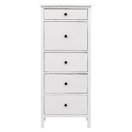 1/10 Bjd Ob11 Møbelkommode med Fem Skuffer Hvit