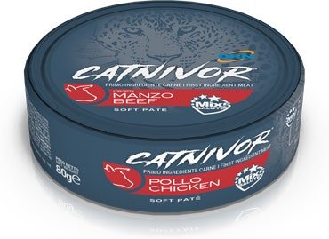 Catnivor Cibo Umido Manzo Per Gatti Adulti Soft Patè 80g