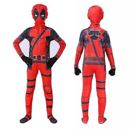 Deadpool Body for Barn 3-9 år - Superheltkostyme for Halloweenfest og Cosplay - Jumpsuit [HK] 5-6Years