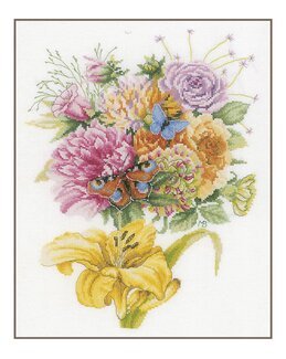 Broderikit Tavla Fjärilar och blommor