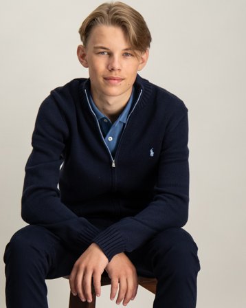 Polo Ralph Lauren Cotton Full-Zip Sweater Blå Huvtröjor/Hoodies Kille - Kids Brand Store