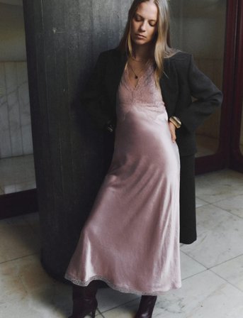 Mango Satin Camisole Dress - Pink - L