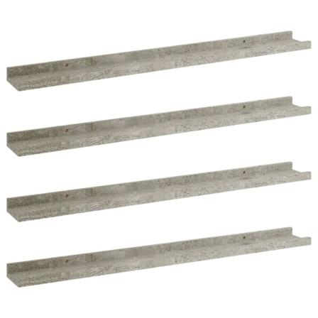 Vidaxl Vägghyllor 4 St Betonggrå 80x9x3 Cm Grå