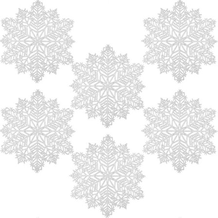 Dækkeservietter til spisebord Non-stick julebrug 38x38cm Sølv 6 stk