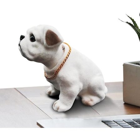 Hunden som rister på hodet for bil - Dekorasjon av bilhunden i harpiks - Bilpynt med hunden som rister på hodet, Bobble Head Dog Pet Toy Dashboard 