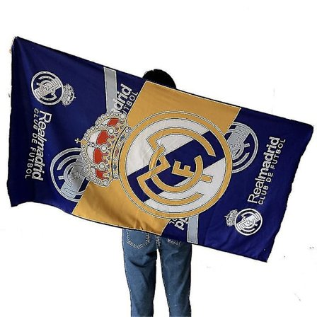 75 * 140cm Stor badhandduk i fotboll Real Madrid tryck Rektangulär badhandduk Strand Stor handduk