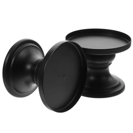 2 stk Svarte metall lysestaker for blokklys til hjemmet