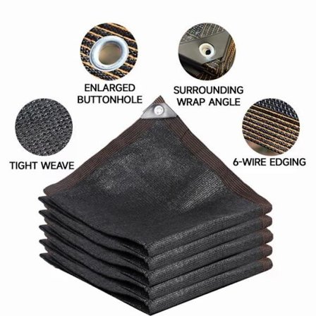 4*6M Drivhus Skygge Net til Frugtplantage, Sort Termisk Isolering Net, Skygge Net, Kantstansning