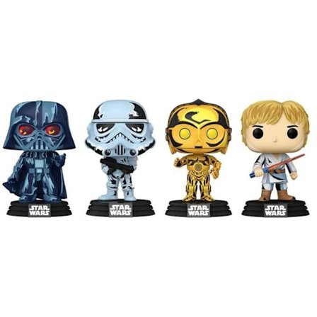 Funko Pop! - Star Wars - 4 figurer - Retro-serien