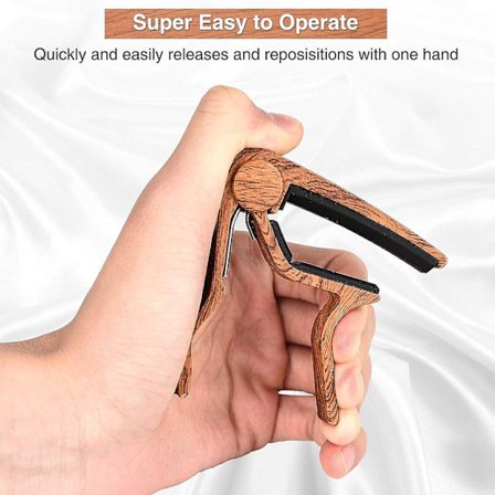 6 plekter (tre) for akustisk og elektrisk gitar, ukulele, mandolin og banjo svart