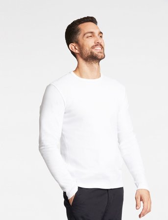 Lindbergh Basic Tee O-Neck L/S - White - XL