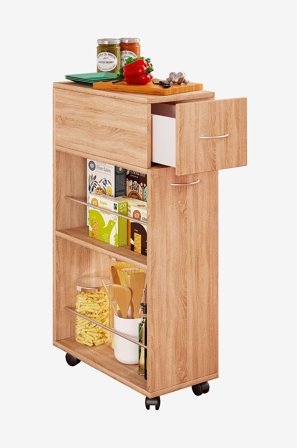 VCM - Niche trolley Tusal With Drawer - Beige - Hylder & opbevaring - Fra Homeroom