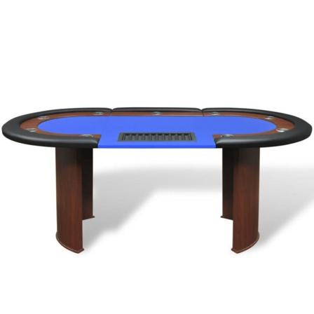 Vidaxl Pokerbord För 10 Spelare Med Dealerplats Blå Blå