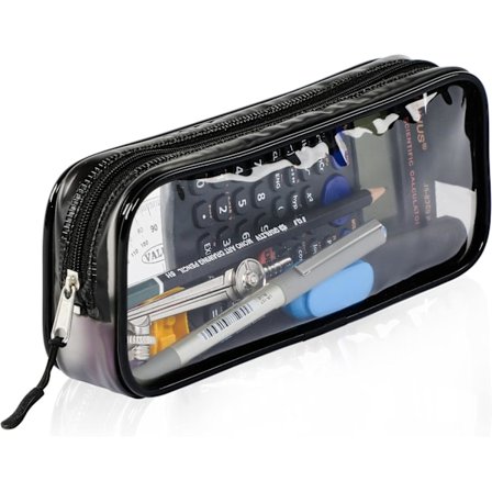 Japansk enkel transparent penal for ungdomsskoleelever, stor kapasitet, PVC-penal, kosmetikkveske