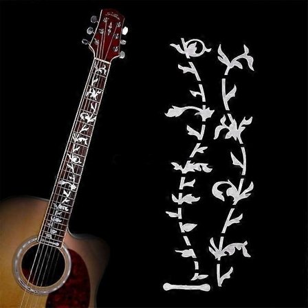 1x Kaunis kitara basso upotus otelauta erittäin ohut puu tarra kitaran koristeet